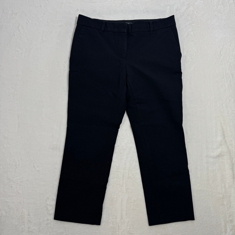 Ann Taylor Dress Pants Women 4P‎ Black Petite Ankle Straight Leg Cotton Stretch